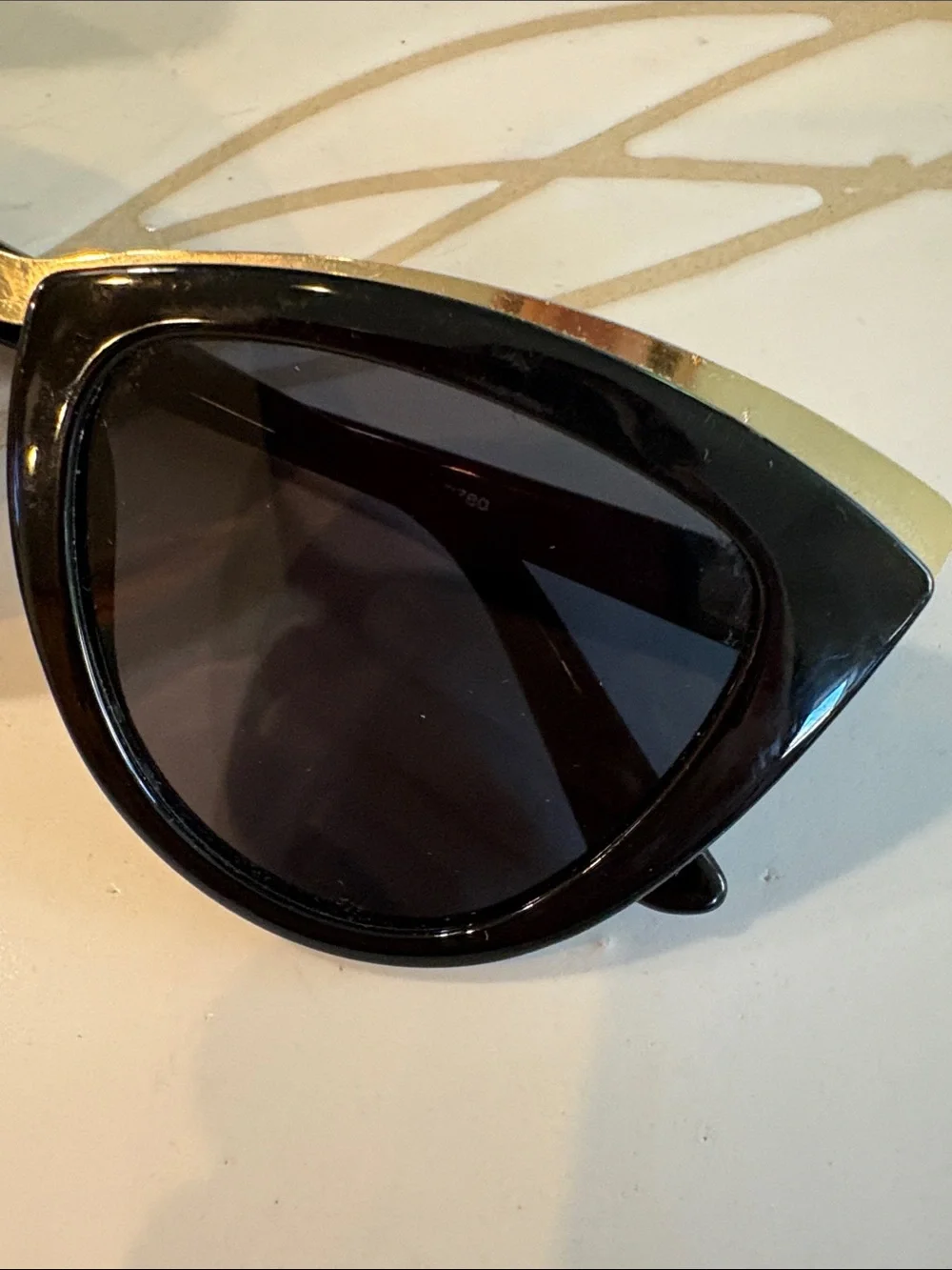 Prive revaux black and gold cat eye sunglasses